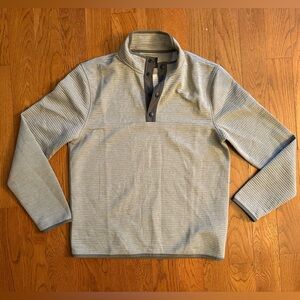 J. Crew Jacket Men's Small Authentic Fleece Knit Quarter Snap Pullover NY Grey